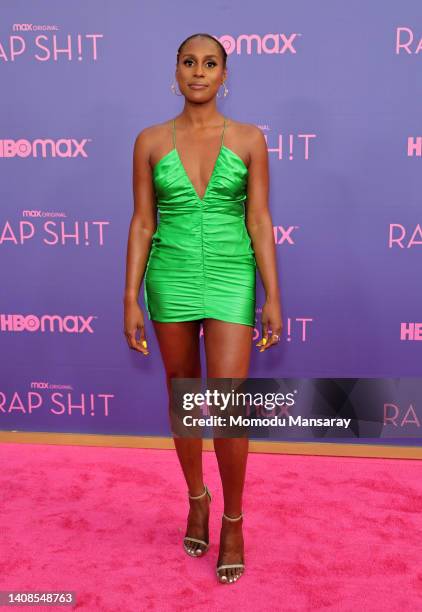 Issa Rae attends the HBO Max original comedy series "RAP SH!T" premiere at Hammer Museum on July 13, 2022 in Los Angeles, California.