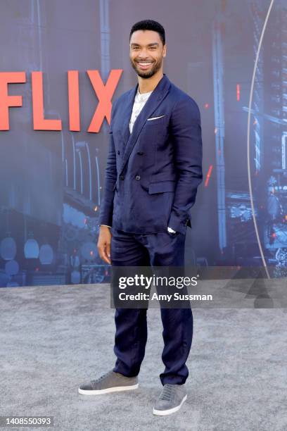 Regé-Jean Page attends the World Premiere of Netflix's "The Gray Man" at TCL Chinese Theatre on July 13, 2022 in Hollywood, California.