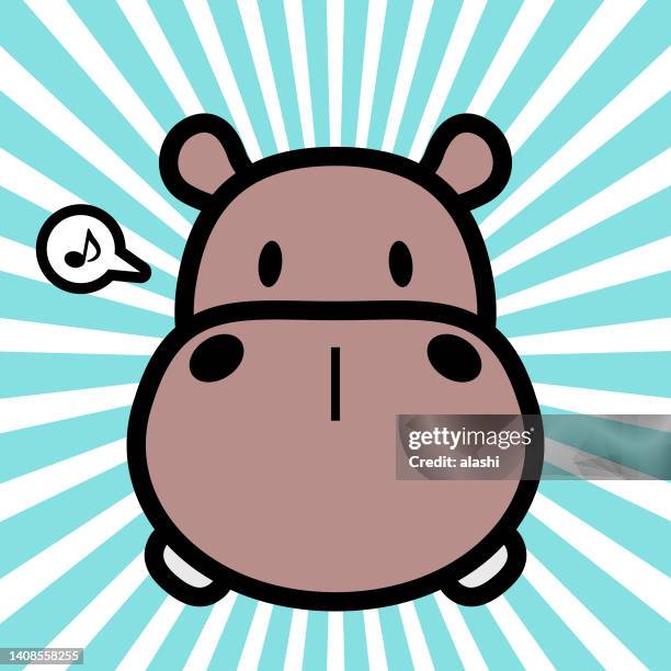 cute character design of the hippo - baby hippo stock illustrations