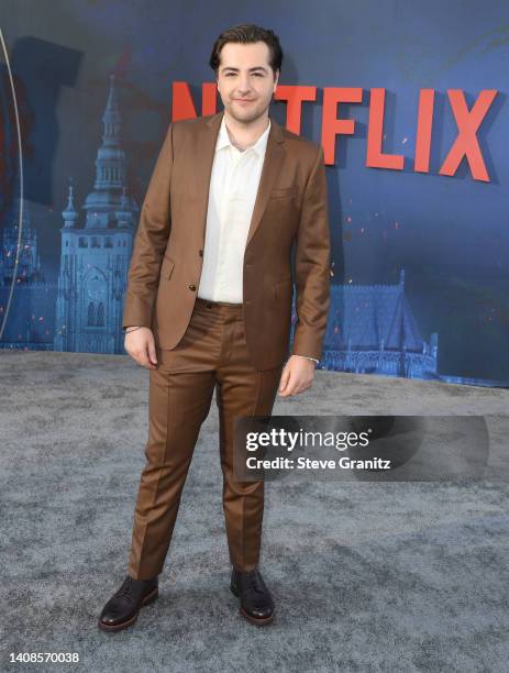 Michael Gandolfini arrives at the World Premiere Of Netflix's "The Gray Man" at TCL Chinese Theatre on July 13, 2022 in Hollywood, California.
