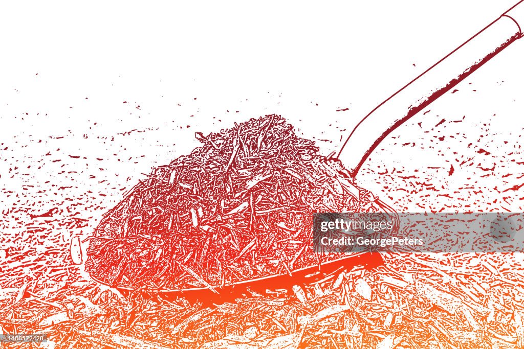 Shovel and mulch