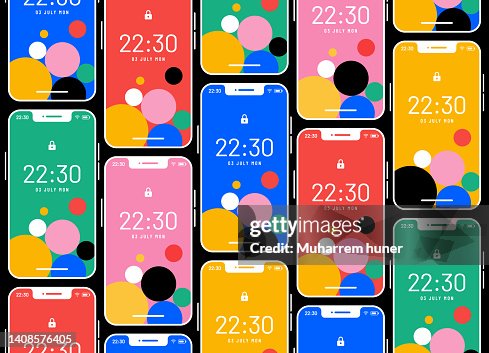 Vector background with colorful smartphones. Vector background with colorful smartphones.
