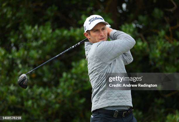 Ben Campbell of New Zealand tees off on the third hole during Day One of The 150th Open at St Andrews Old Course on July 14, 2022 in St Andrews,...