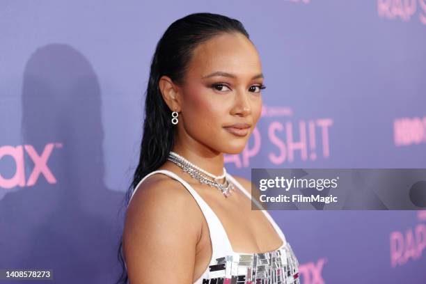 Karrueche Tran attends the Los Angeles series premiere of HBO Max's RAP SH!T at Hammer Museum on July 13, 2022 in Los Angeles, California.