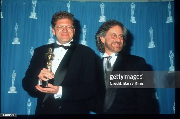 Robert Zemeckis and Steven Spielberg attend the 67th Annual Academy Awards ceremony March 27, 1995 in Los Angeles, CA. This year''s ceremony...