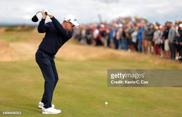Brad Kennedy of Australia tees off the fourth hole during Day One of The 150th Open at St Andrews Old Course on July 14, 2022 in St Andrews, Scotland.