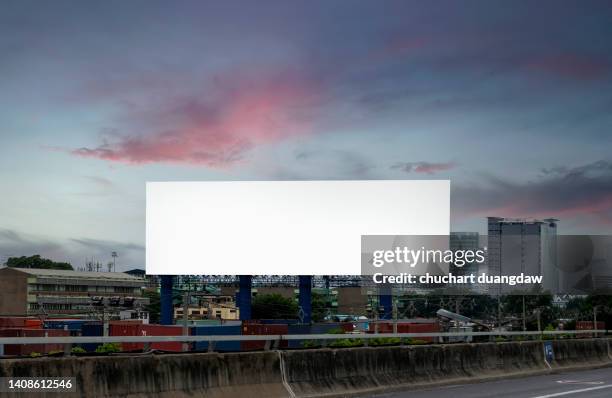 blank billboard for outdoor advertising poster on the highway - roadside stock pictures, royalty-free photos & images
