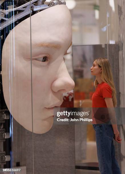 An installation titled 'The Giant' by Gentle Monster is seen on display at Selfridges on July 14, 2022 in London, England.