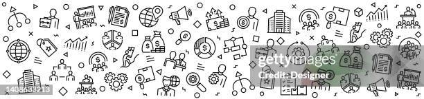 stockillustraties, clipart, cartoons en iconen met company structure patterns with linear icons, trendy linear style vector - delegating