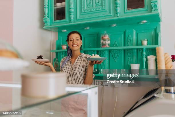 we all love sweets here - ice cream maker stock pictures, royalty-free photos & images