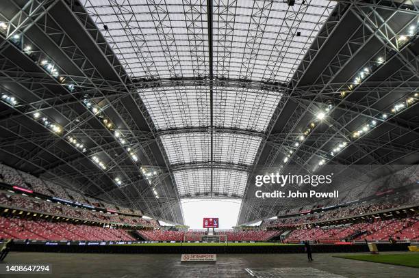 General view during a training session at Singapore National Stadium on July 14, 2022 in Singapore, Singapore.