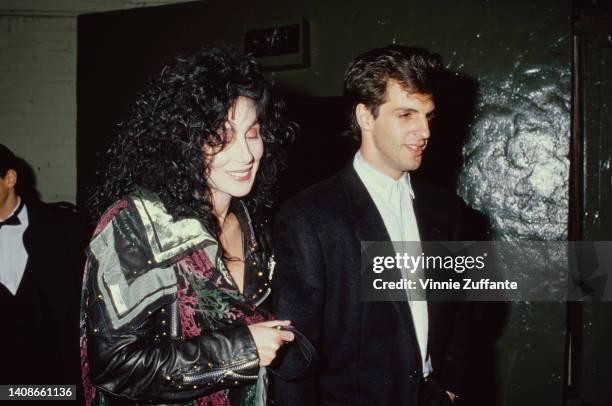 Cher and Rob Camilletti during "Scrooged" Premiere in Los Angeles, California, United States, 17th November 1988.