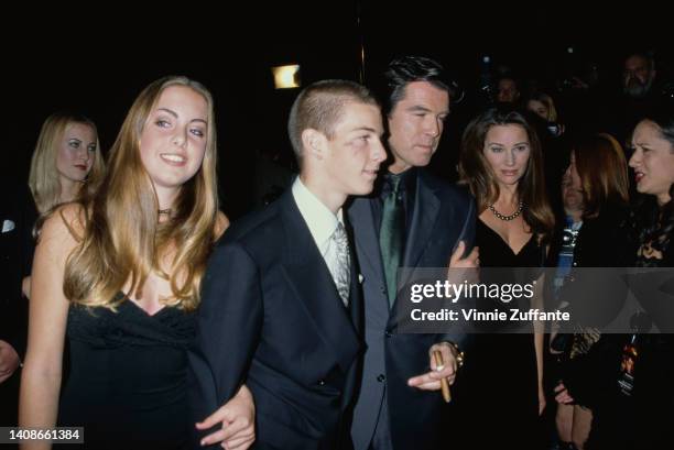 Pierce Brosnan with daughter Charlotte Brosnan , son Sean Bosnan and partner Keely Shaye Smith attend the Los Angeles premiere of 'Tomorrow Never...