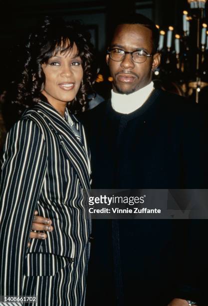 Whitney Houston and Bobby Brown at The Clive Davis Arista Records Pre-Grammy party at the Plaza Hotel in New York City, New York, United States, 28th...