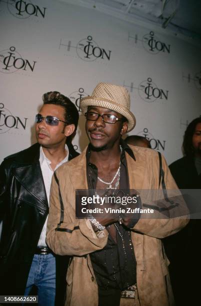 Bobby Brown wears a brown suede suit at the MTV Icon Awards event held at Sony Studios in Culver City, California, United States, 10th March 2001.