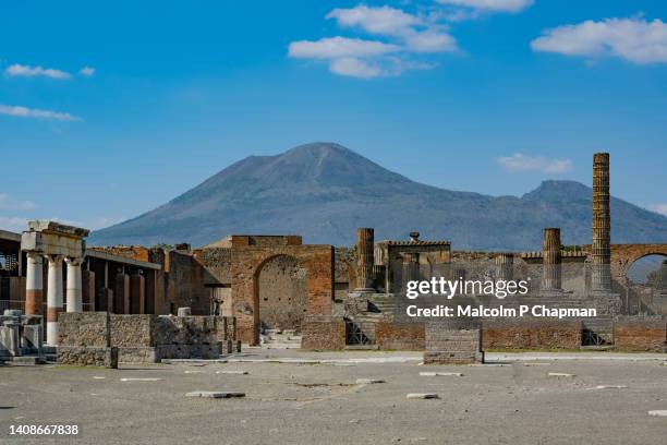 mount vesuvius view from pompei ruins, naples, italy - pompei ストックフォトと画像