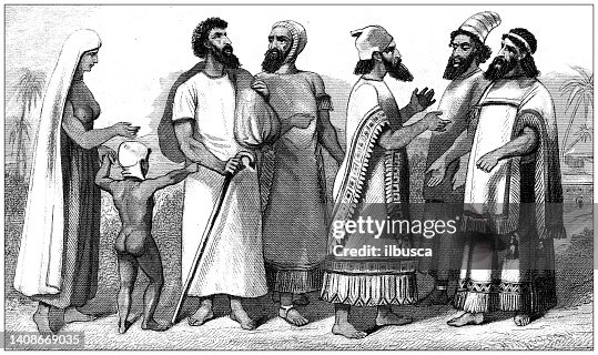 First Jewish People Antique Engraving Illustration Civilization Jews High-Res Vector ...