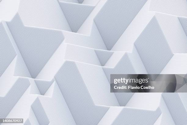 white blocks pattern background - geometric version 1 - 3d shapes stockfoto's en -beelden