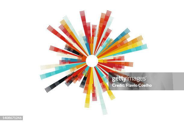 decentralization concept - multi colored version - innovation white background imagens e fotografias de stock