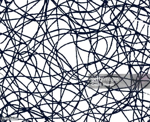 abstract scribble chaos pattern - pencil texture background stock illustrations