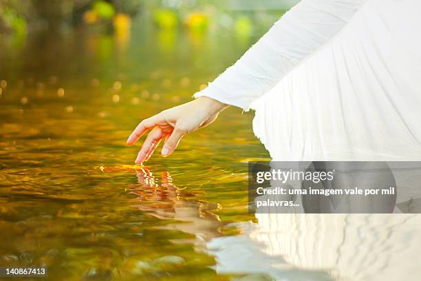 Woman In River Neiva, Foto de stock