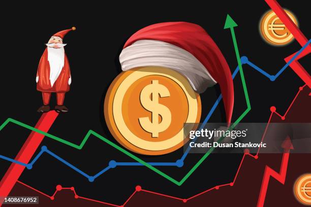 holiday inflation 2023 - christmas cash stock illustrations