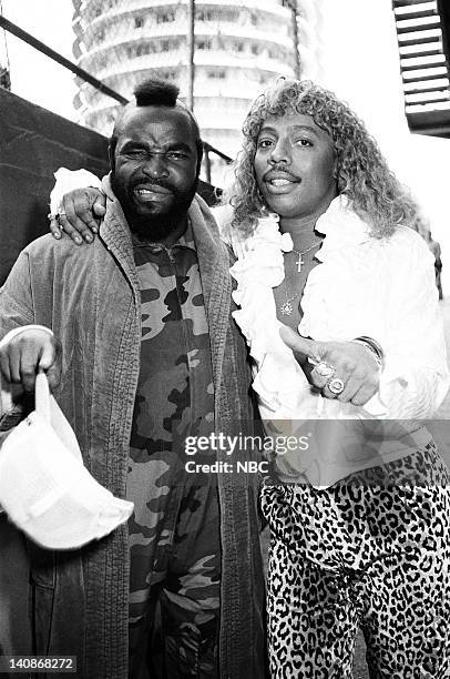 The Heart of Rock N' Roll" Episode 6 -- Pictured: Mr. T as B.A. Baracus, Rick James as himself -- Photo by: NBCU Photo Bank