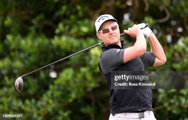 Matthew Griffin of Australia tees off the third hole during Day One of The 150th Open at St Andrews Old Course on July 14, 2022 in St Andrews,...