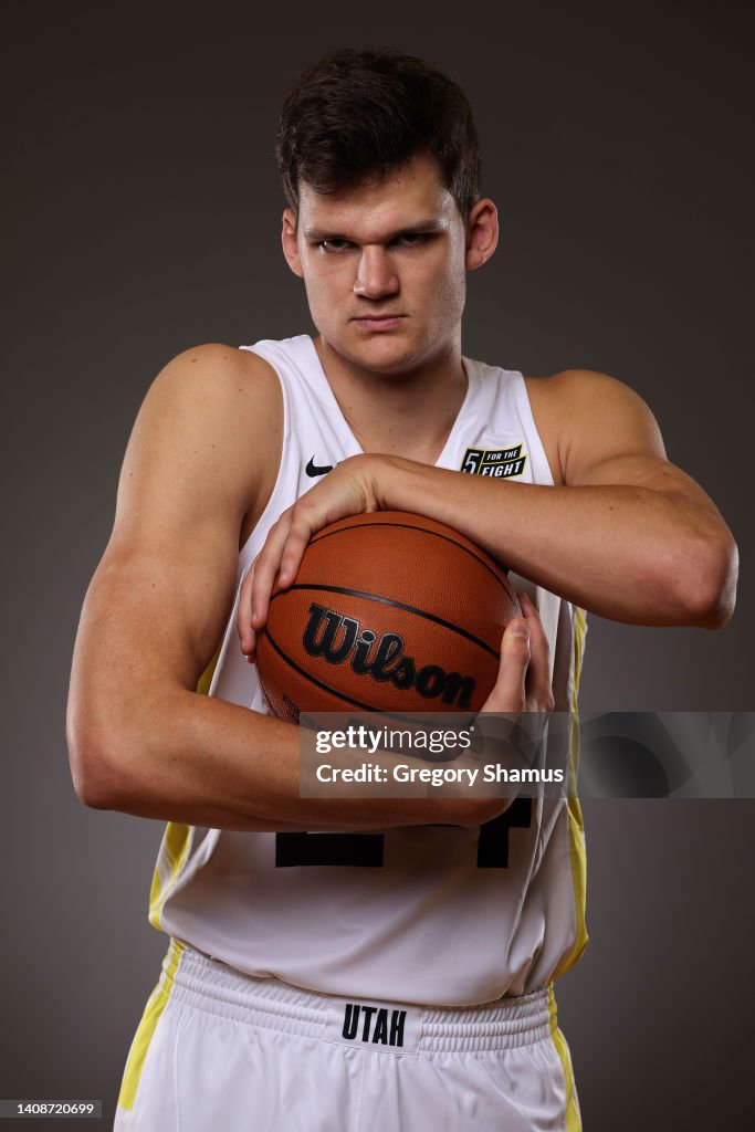 Walker Kessler of the Utah Jazz poses during the 2022 NBA Rookie