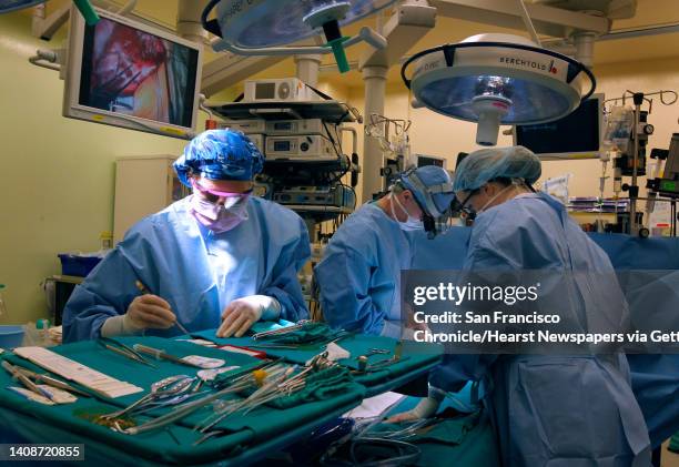 Cardiac surgeon Dr. Frank Hanley and his medical team performs open heart surgery at Lucile Packard Children's Hospital in Palo Alto, Calif. On...