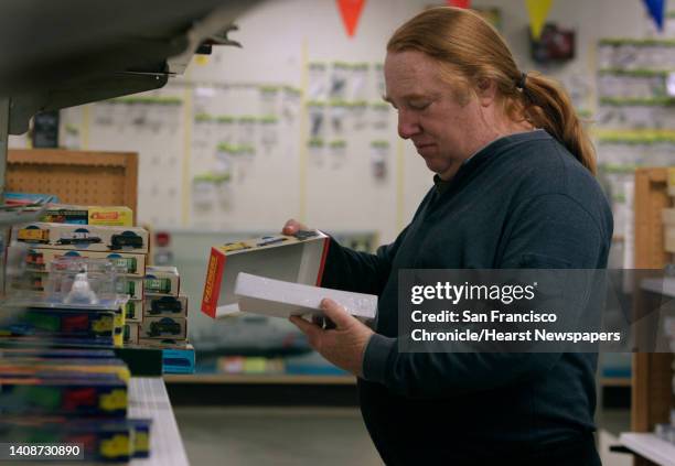 Richard Greenspun browses through the dwindling selection of plastic model kits at Franciscan Hobbies in San Francisco, Calif. On Thursday, Jan. 9,...