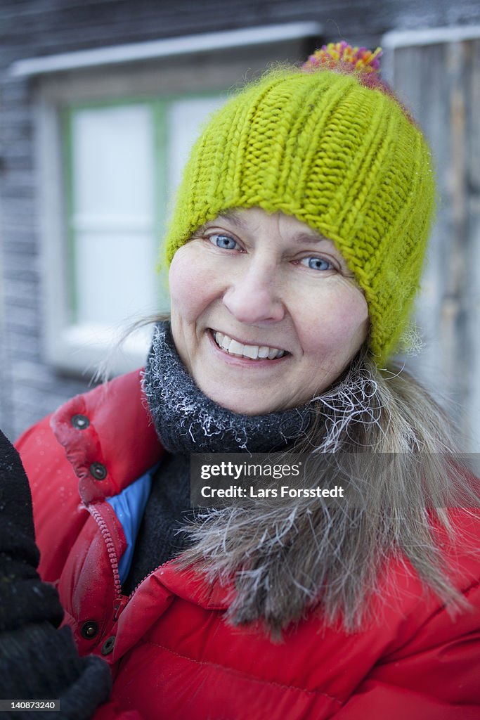 Smiling woman wearing beanie hat