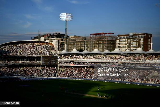 General view as Yuzvendra Chahal of India bats during the 2nd Royal London Series One Day International between England and India at Lord's Cricket...