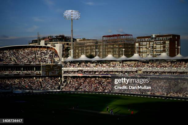 General view as Reece Topley of England celebrates taking the wicket of Ravindra Jadeja of India during the 2nd Royal London Series One Day...