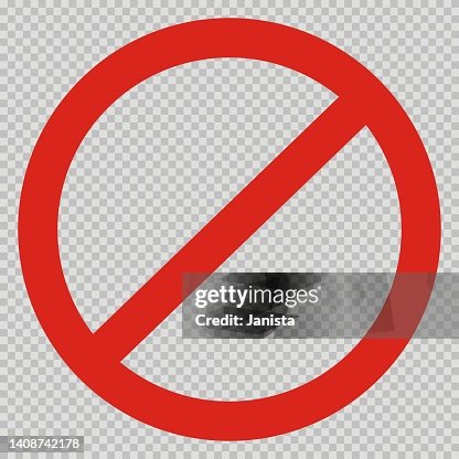 No Sampling Sign Red No Sign Circle Frame On Checkered Background High-Res Vector ...