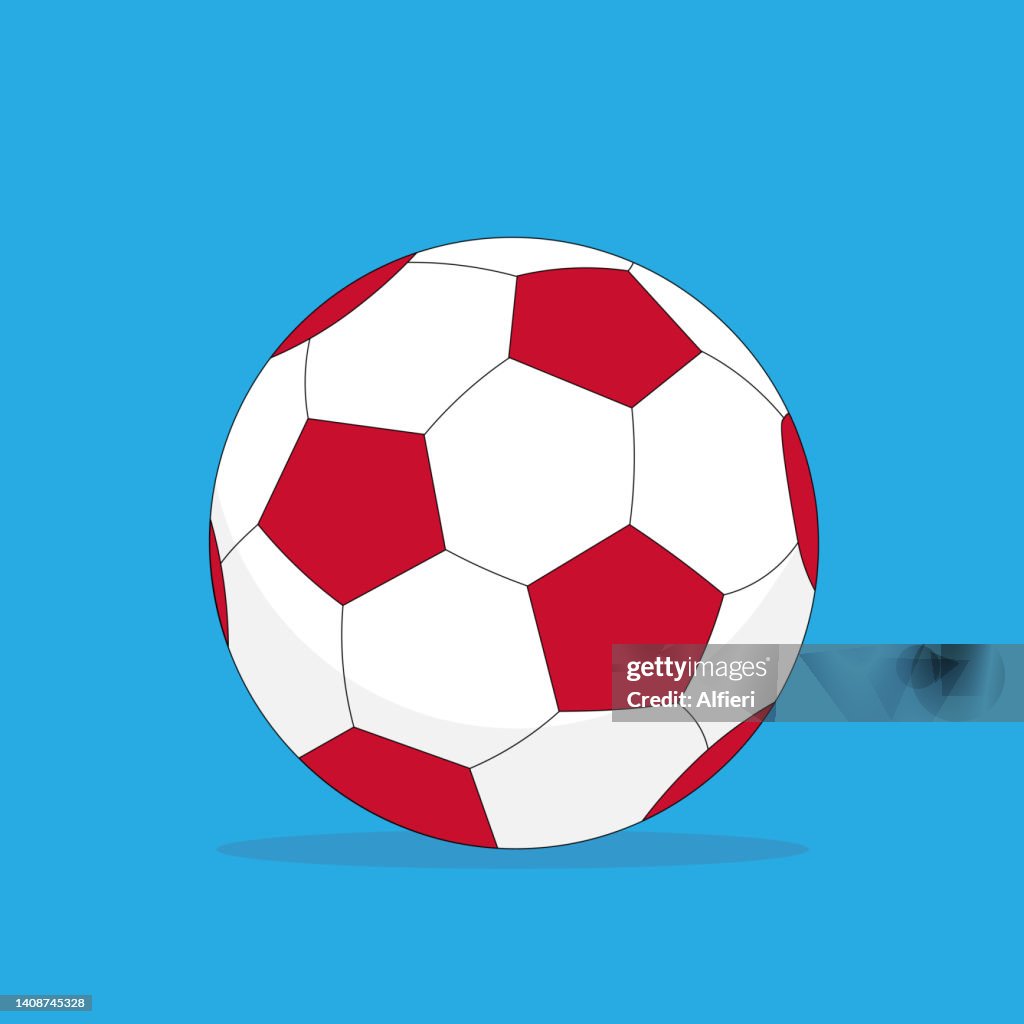 Red and white football