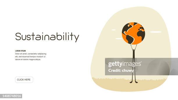 sustainability concept website template - ozone hole stock illustrations