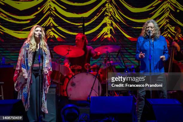 Alison Krauss and Robert Plant perform at Lucca Summer Festival on July 14, 2022 in Lucca, Italy.