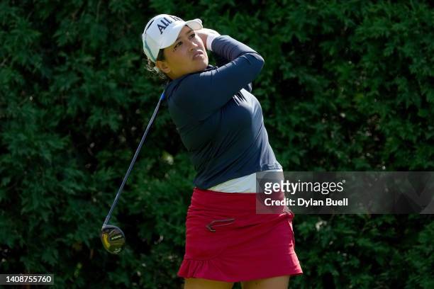 Jasmine Suwannapura of Thailand plays her shot from the fifth tee during the second round of the Dow Great Lakes Bay Invitational at Midland Country...