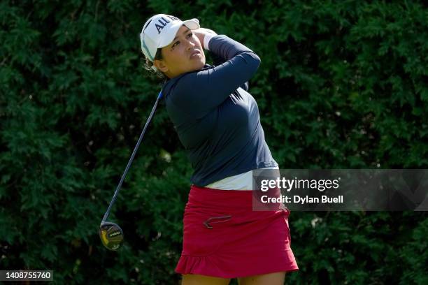 Jasmine Suwannapura of Thailand plays her shot from the fifth tee during the second round of the Dow Great Lakes Bay Invitational at Midland Country...