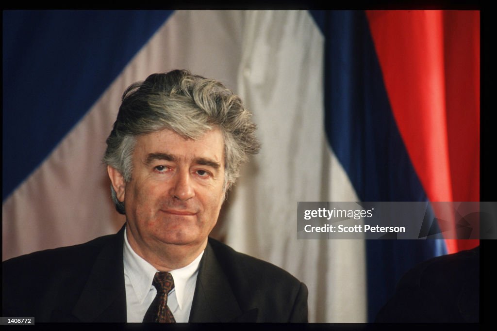 Bosnian Serb Leader Radovan Karadzic Speaks At A Press Conference bosnian-serb-leader-radovan-karadzic-speaks-at-a-press-conference