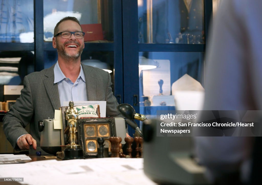 Douglas Philips, chief operating officer at Minard Capital, types personalized letters to clients on an IBM Selectric Personal Typewriter model in San Francisco, Calif. on Thursday, Sept. 21, 2017