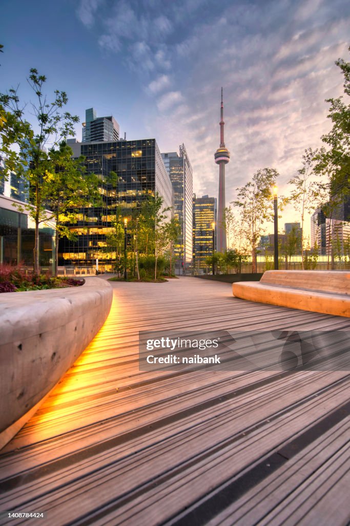 Walk way to the landmark, Toronto CN tower