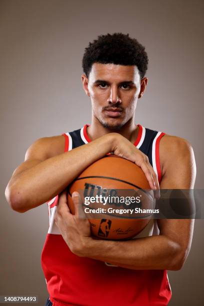 Johnny Davis of the Washington Wizards poses during the 2022 NBA Rookie Portraits at UNLV on July 14, 2022 in Las Vegas, Nevada. NOTE TO USER: User...