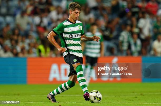 Jose Marsa of Sporting CP in action during the Pre-Season Friendly match between Sporting CP and Villarreal CF at Estadio Algarve on July 14, 2022 in...