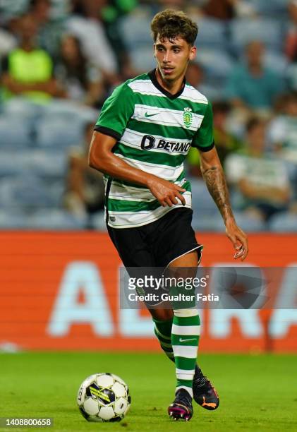 Jose Marsa of Sporting CP in action during the Pre-Season Friendly match between Sporting CP and Villarreal CF at Estadio Algarve on July 14, 2022 in...