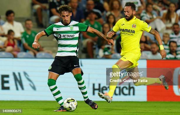 Jose Marsa of Sporting CP with Jose Luis Morales of Villarreal CF in action during the Pre-Season Friendly match between Sporting CP and Villarreal...