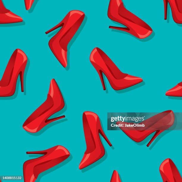 illustrations, cliparts, dessins animés et icônes de motif de chaussure à talons hauts - talons aiguilles