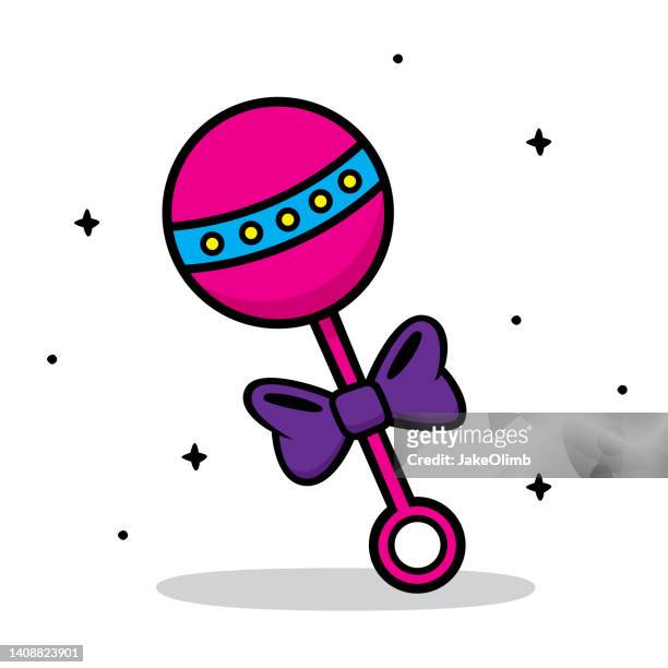 baby rassel doodle 6 - toy rattle stock-grafiken, -clipart, -cartoons und -symbole