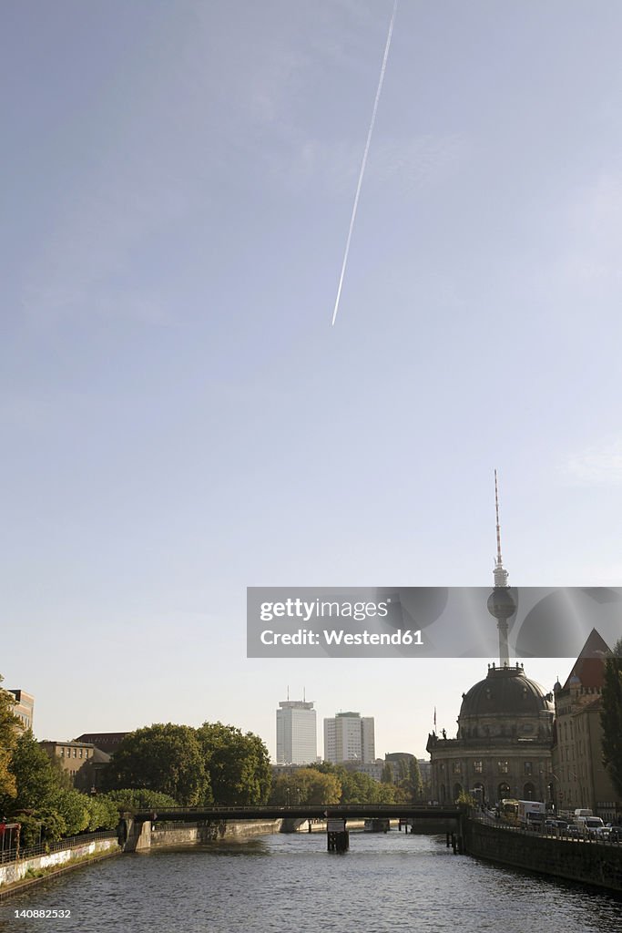 Germany, Berlin, View of TV Tower with Spree River